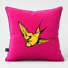 Load image into Gallery viewer, 'Happiness in Solitude' Limited Edition Piped Velvet Pillow